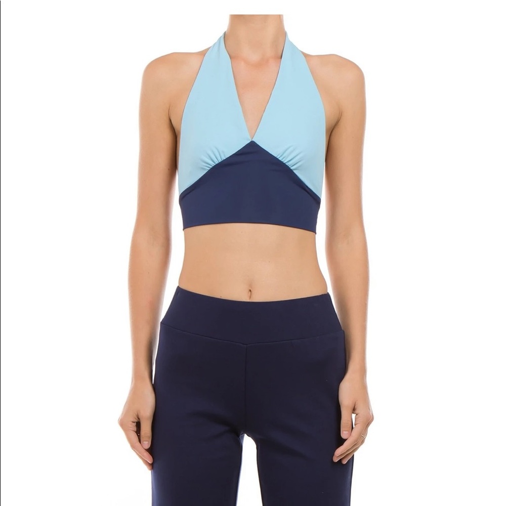 NWOT blue halter top